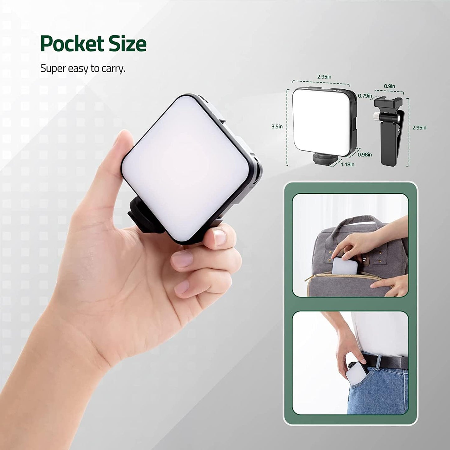 Mobilife LED Video Light Camera Light Laptop Light for Zoom Meeting Photography Lighting 100 LED Beads with Clip Dimmable and Rechargeable for Camera Selfie Stick Tripod Laptop Cellphone