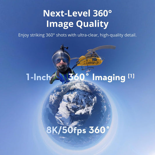 DJI Osmo 360 Adventure Combo,360 Camera With 1-Inch 360° Imaging, Native 8K 360° Video, 4K/120fps & 170° Boost Video, 120MP 360° Photo, 100-Min 8K Recording, Waterproof, Action Camera for Sports, Vlog