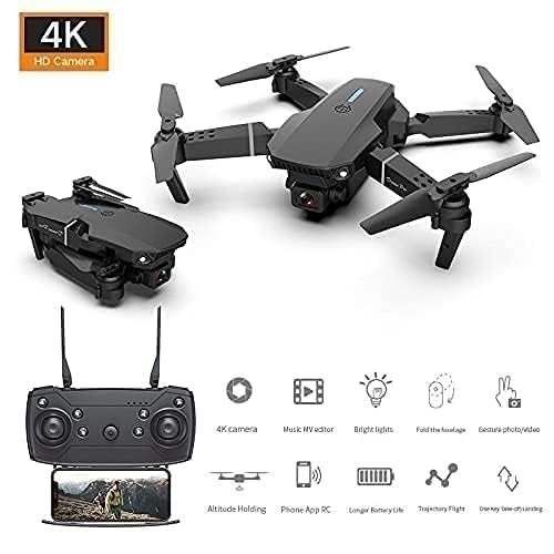 Drone with 4k Camera Foldable 1080P HD Drone with FPV Live Video, Smart Gestures Selfie, Altitude Hold, One Key Take Off/Landing, 3D Series Flips Headless Mode 24 HRS Code Online K1 (Multicolour)