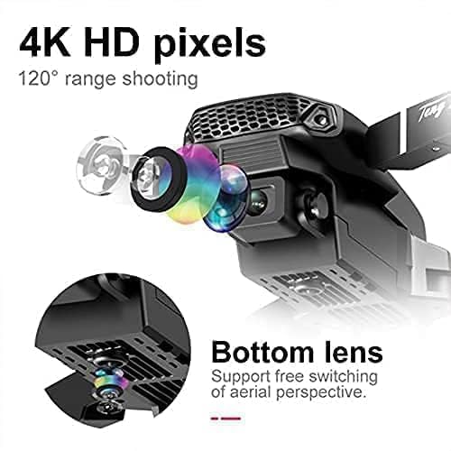 Drone with 4k Camera Foldable 1080P HD Drone with FPV Live Video, Smart Gestures Selfie, Altitude Hold, One Key Take Off/Landing, 3D Series Flips Headless Mode 24 HRS Code Online K1 (Multicolour)