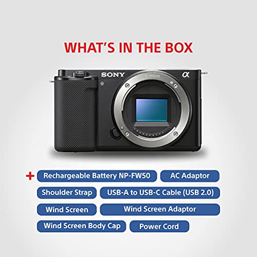 Sony Alpha ZV-E10L 24.2 Mega Pixel Interchangeable-Lens Mirrorless vlog Camera with 16-50 mm Lens, Made for Creators | APS-C Sensor | Advanced Autofocus | Clear Audio & 4K Movie Recording - Black