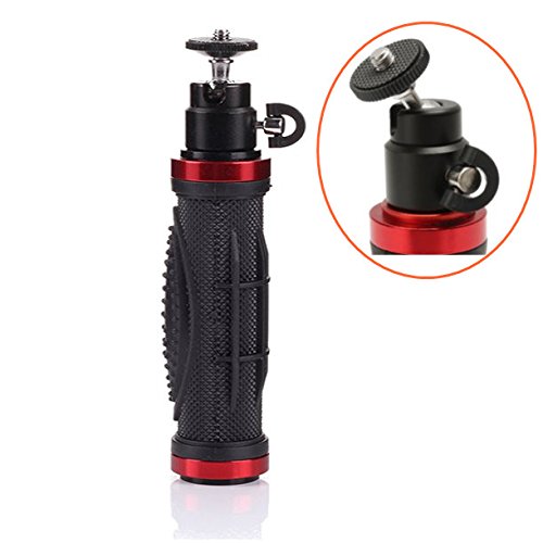 Techzere DSLR Camera/Flash Bracket/Camera LED Light Handheld Rubber Handle Grip Stand Stabiliser with Detachable Ballhead.