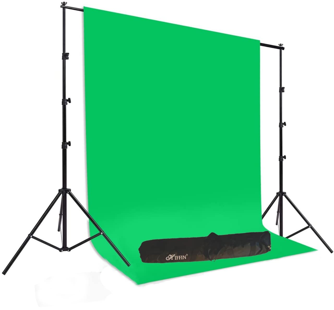 HIFFIN® Green Screen Backdrop with Stand, 8FT X 12FT Wide Green Screen Backdrop with 9 FT x 9 FT Wide Photo Backdrop Stand, Photo Backdrop Stand Kit Include Carry Bag