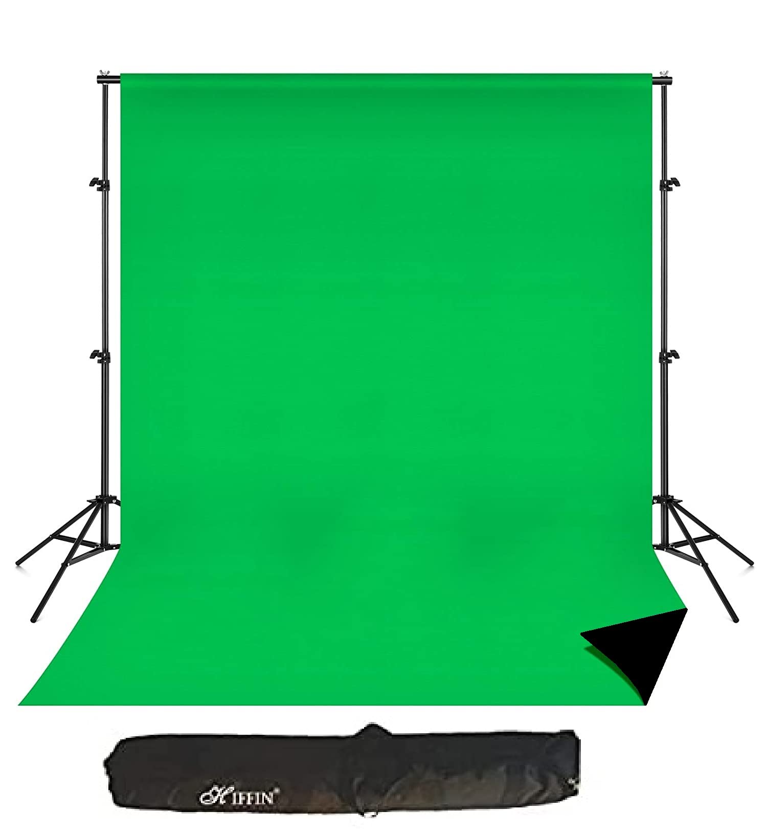 HIFFIN® Green Screen Backdrop with Stand, 8FT X 12FT Wide Green Screen Backdrop with 9 FT x 9 FT Wide Photo Backdrop Stand, Photo Backdrop Stand Kit Include Carry Bag