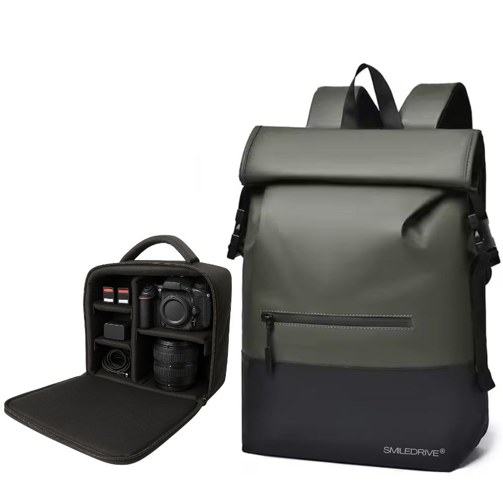 SMILEDRIVE® Waterproof DSLR Camera & Laptop Backpack – Multicolor Multiple Sizes Single & Combo Variants Lightweight, Stylish & Durable Gear Bag for Travel, Office, College & Hiking