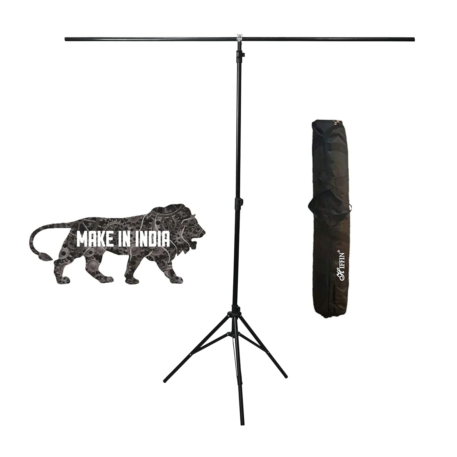 HIFFIN T-Shape 9x6 Ft Backdrop Stand, Adjustable 6ft Wide, 9ft Tall Heavy-Duty Background Support System for Photographic Studios, Parties, Birthdays, and Video Shoots (T-Shape Kit)