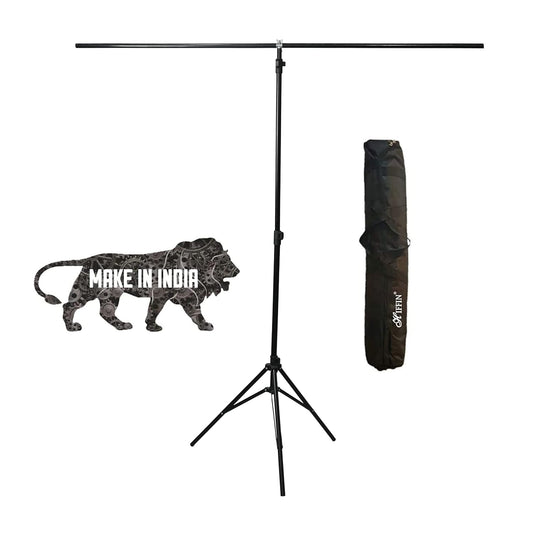 HIFFIN T-Shape 9x6 Ft Backdrop Stand, Adjustable 6ft Wide, 9ft Tall Heavy-Duty Background Support System for Photographic Studios, Parties, Birthdays, and Video Shoots (T-Shape Kit)