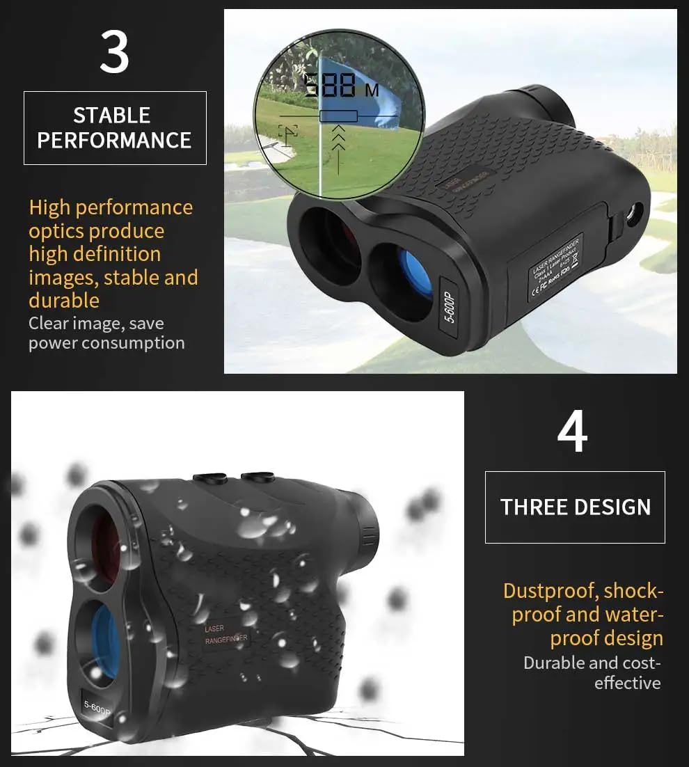 XPR3SS 1000M (1094 Yards) 6X Optical Lens Rangefinder Laser Distance Meter for Golf Slope Hunting Survey Travel Sightseeing Speed Measurement Angle & Height Measurement