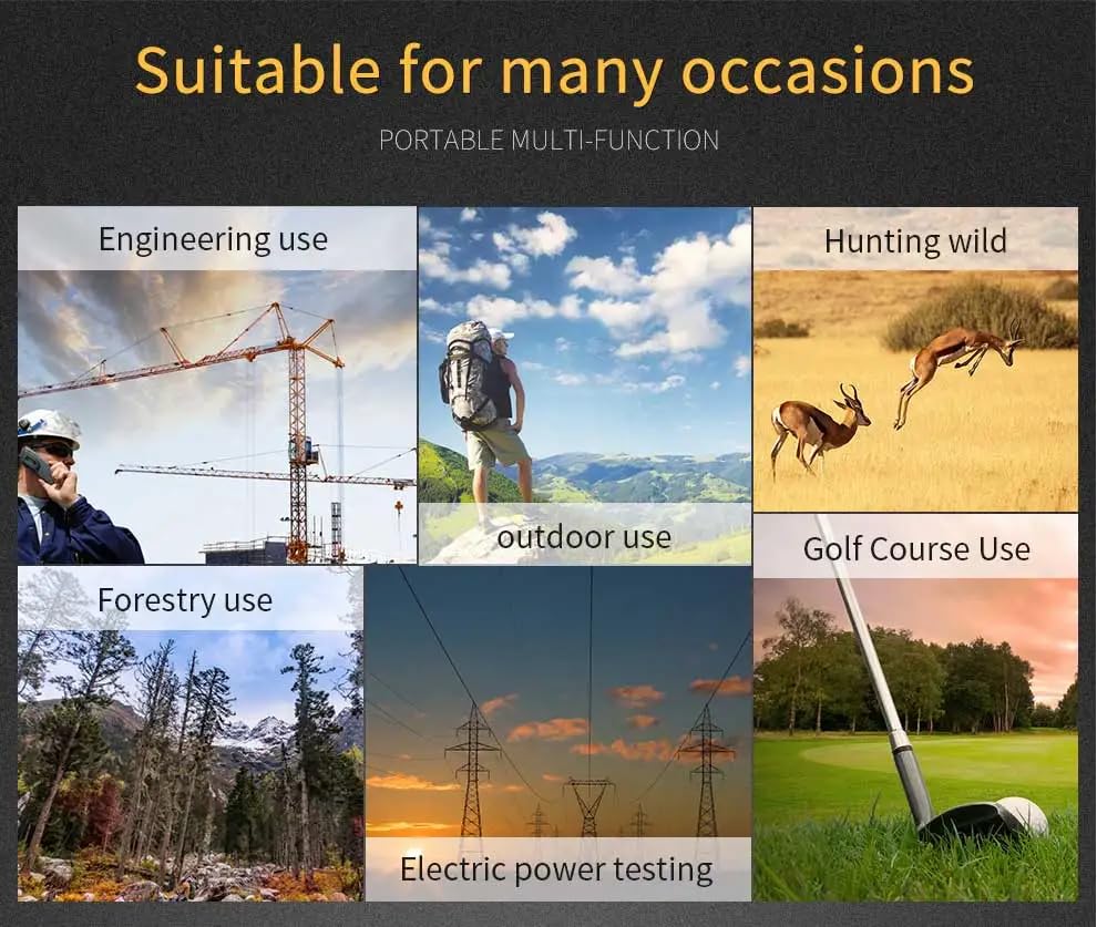 XPR3SS 1000M (1094 Yards) 6X Optical Lens Rangefinder Laser Distance Meter for Golf Slope Hunting Survey Travel Sightseeing Speed Measurement Angle & Height Measurement