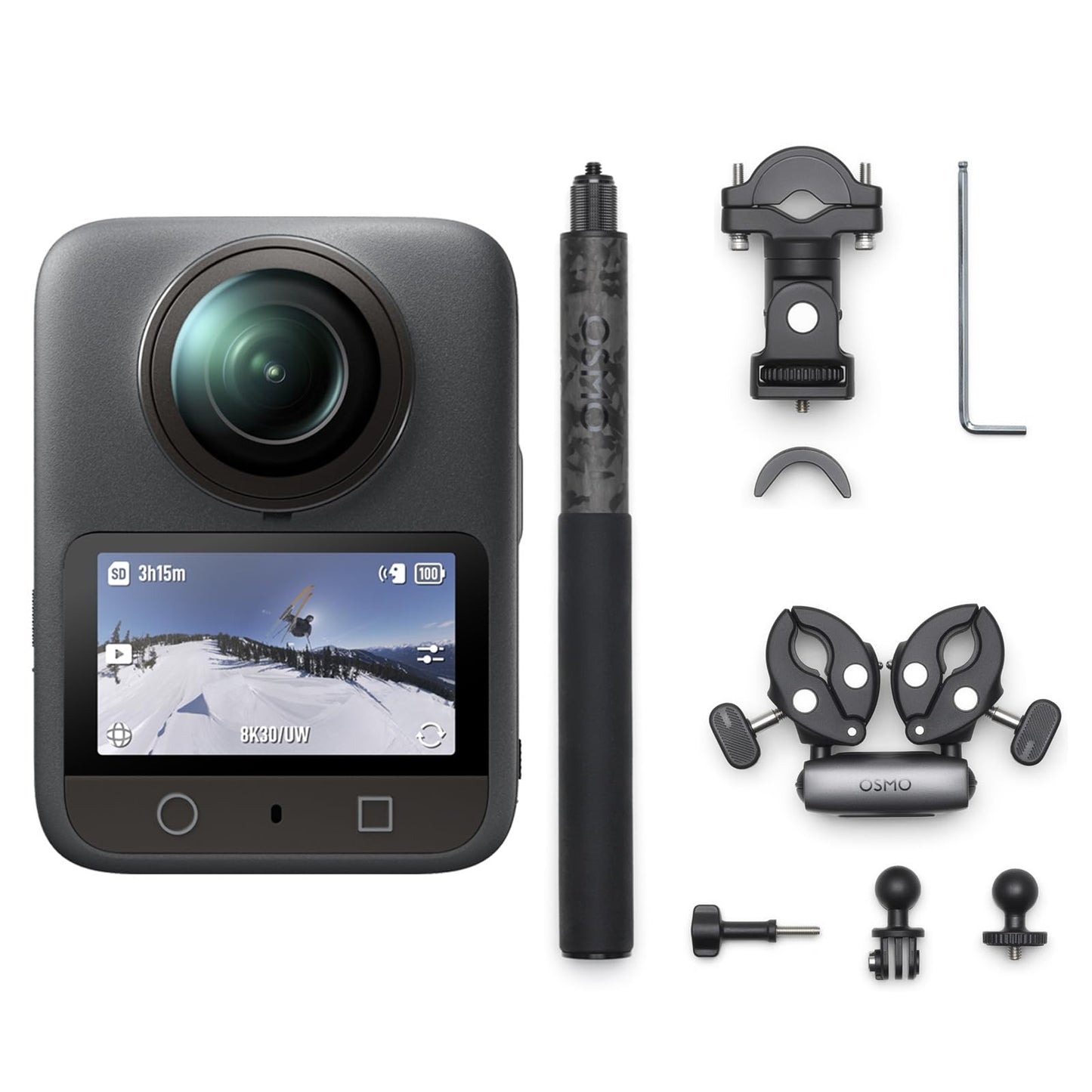 DJI Osmo 360 Adventure Combo,360 Camera With 1-Inch 360° Imaging, Native 8K 360° Video, 4K/120fps & 170° Boost Video, 120MP 360° Photo, 100-Min 8K Recording, Waterproof, Action Camera for Sports, Vlog