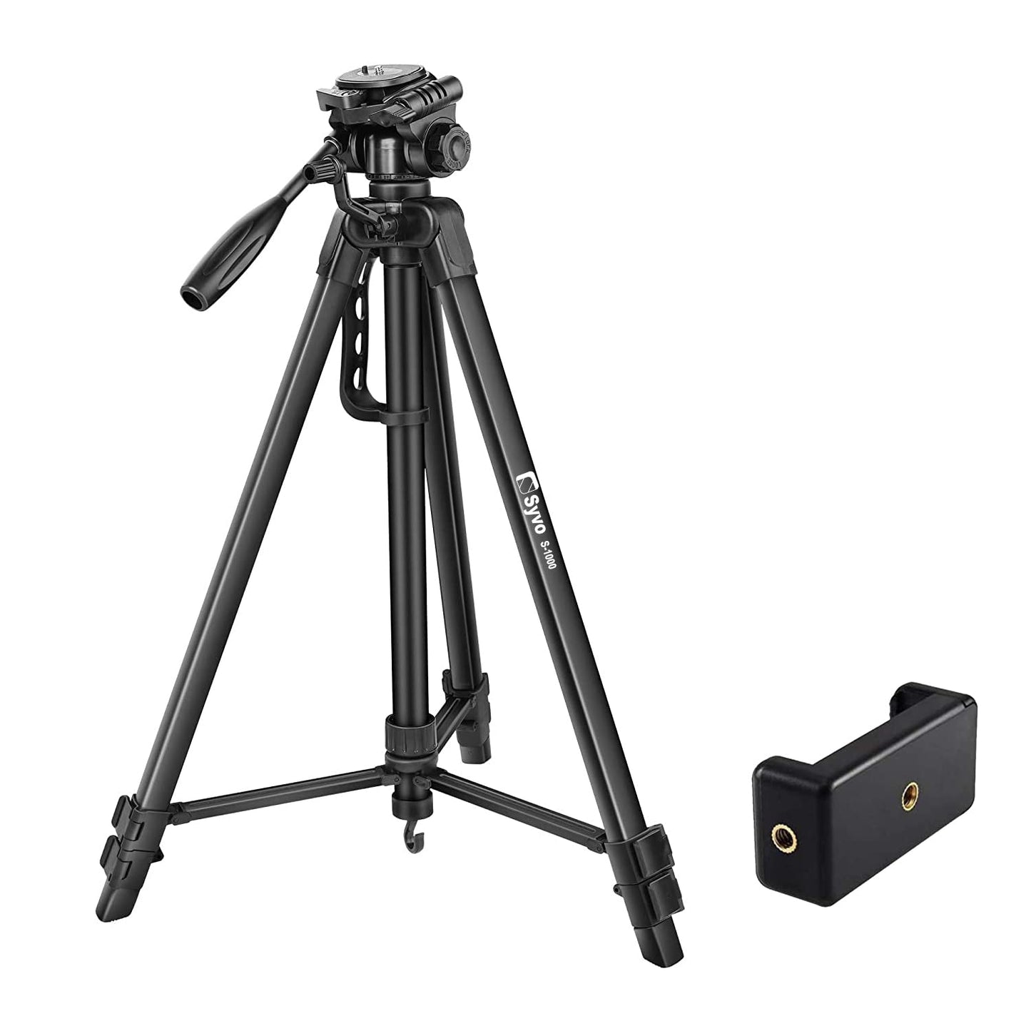 Syvo WT 3130 Aluminum Tripod (133CM), Universal Lightweight Tripod with Mobile Phone Holder Mount & Carry Bag for All Smart Phones, Gopro, Cameras