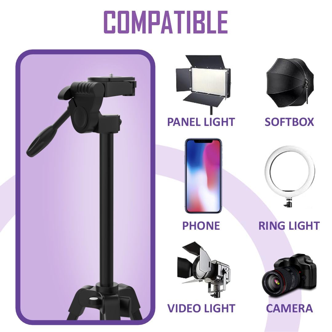 Syvo WT 3130 Aluminum Tripod (133CM), Universal Lightweight Tripod with Mobile Phone Holder Mount & Carry Bag for All Smart Phones, Gopro, Cameras