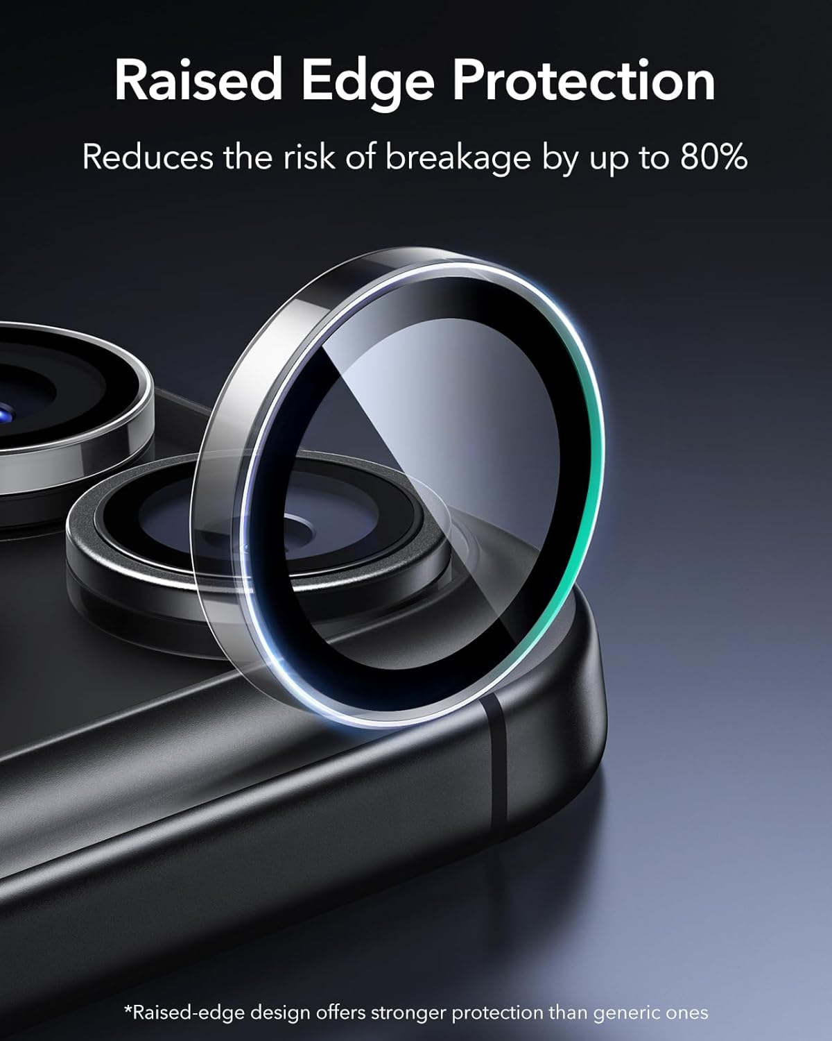 ESR for iPhone 17 Pro Max/17 Pro/16 Pro Max/16 Pro/15 Pro Max/15 Pro/14 Pro Max/14 Pro Camera Lens Protectors, Tough HD Individual Tempered Glass, Scratch Resistant, Armorite Series, 1 Pack, Clear