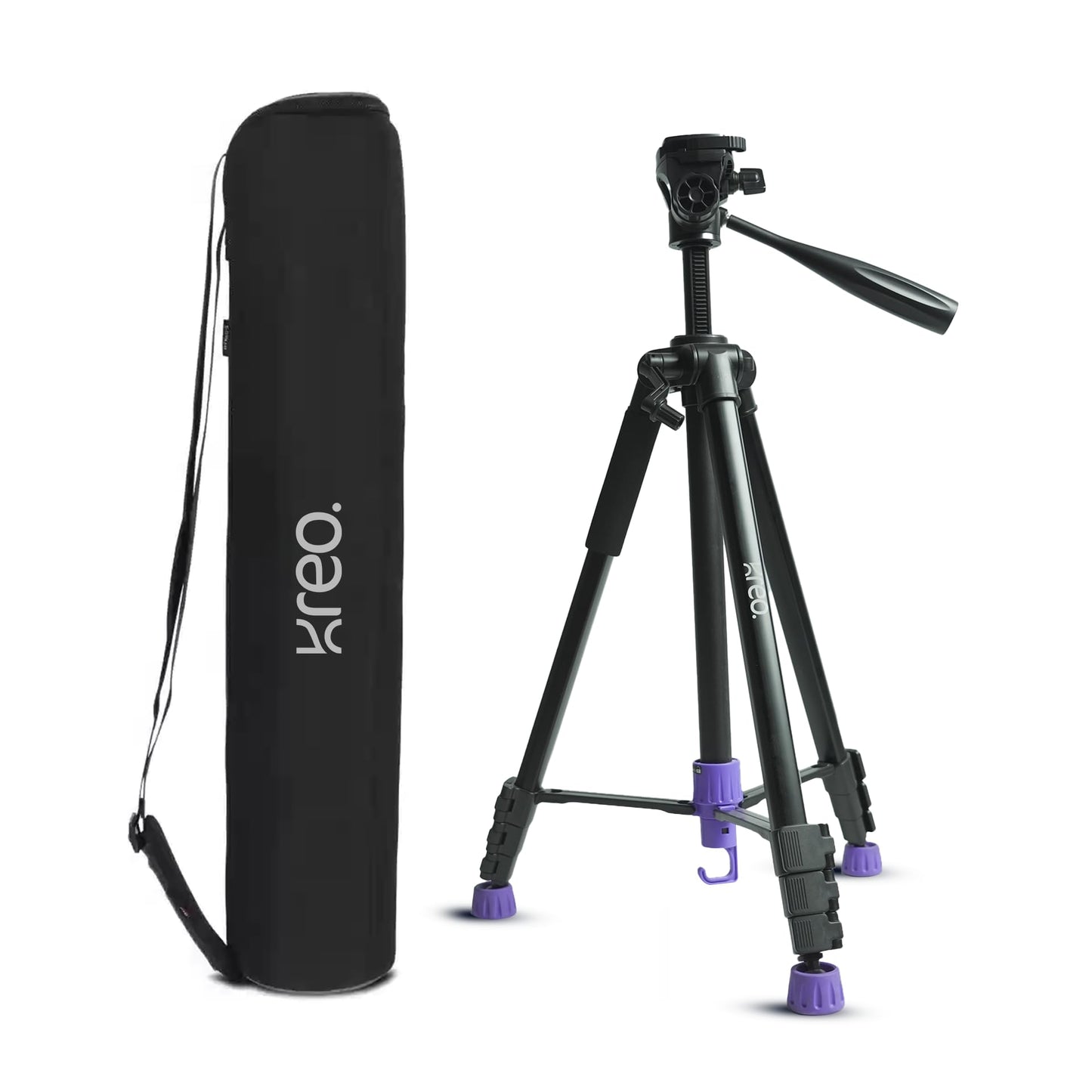 Kreo 1.6m Stayble Tripod Stand with Mobile Phone Holder for Mobile Phone Stand for Ring Lights and Camera Light Stand Tripod for Phone Mobile Stand for Video Recording Camera Stand for Video Shooting