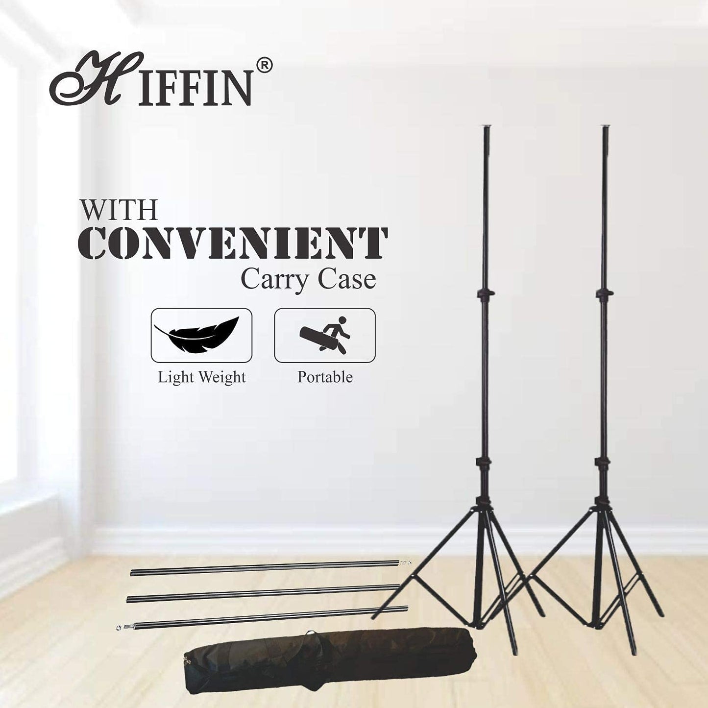 HIFFIN® Green Screen Backdrop with Stand, 8FT X 12FT Wide Green Screen Backdrop with 9 FT x 9 FT Wide Photo Backdrop Stand, Photo Backdrop Stand Kit Include Carry Bag