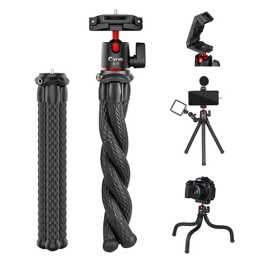 Syvo WT 3130 Aluminum Tripod (133CM), Universal Lightweight Tripod with Mobile Phone Holder Mount & Carry Bag for All Smart Phones, Gopro, Cameras