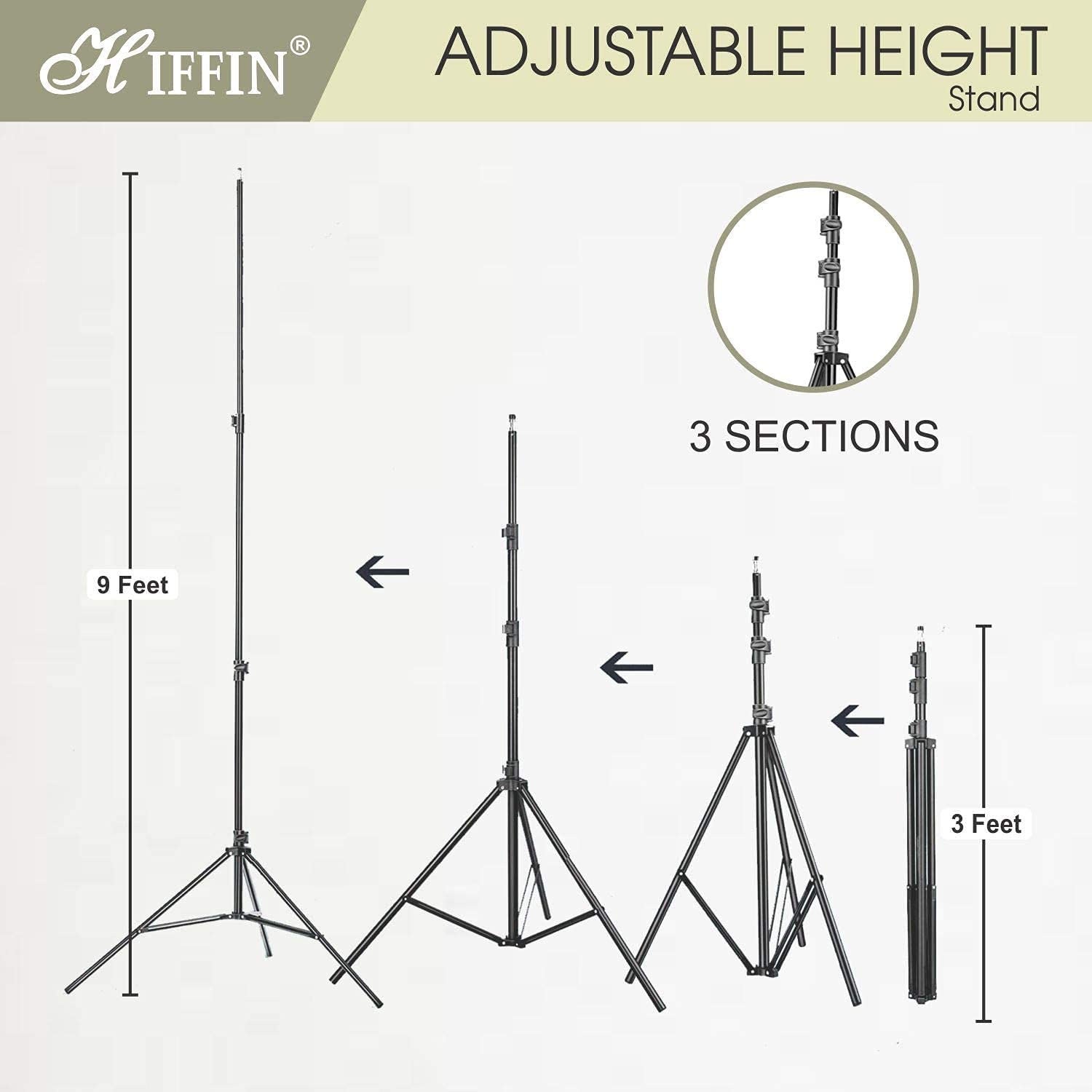 HIFFIN® Green Screen Backdrop with Stand, 8FT X 12FT Wide Green Screen Backdrop with 9 FT x 9 FT Wide Photo Backdrop Stand, Photo Backdrop Stand Kit Include Carry Bag