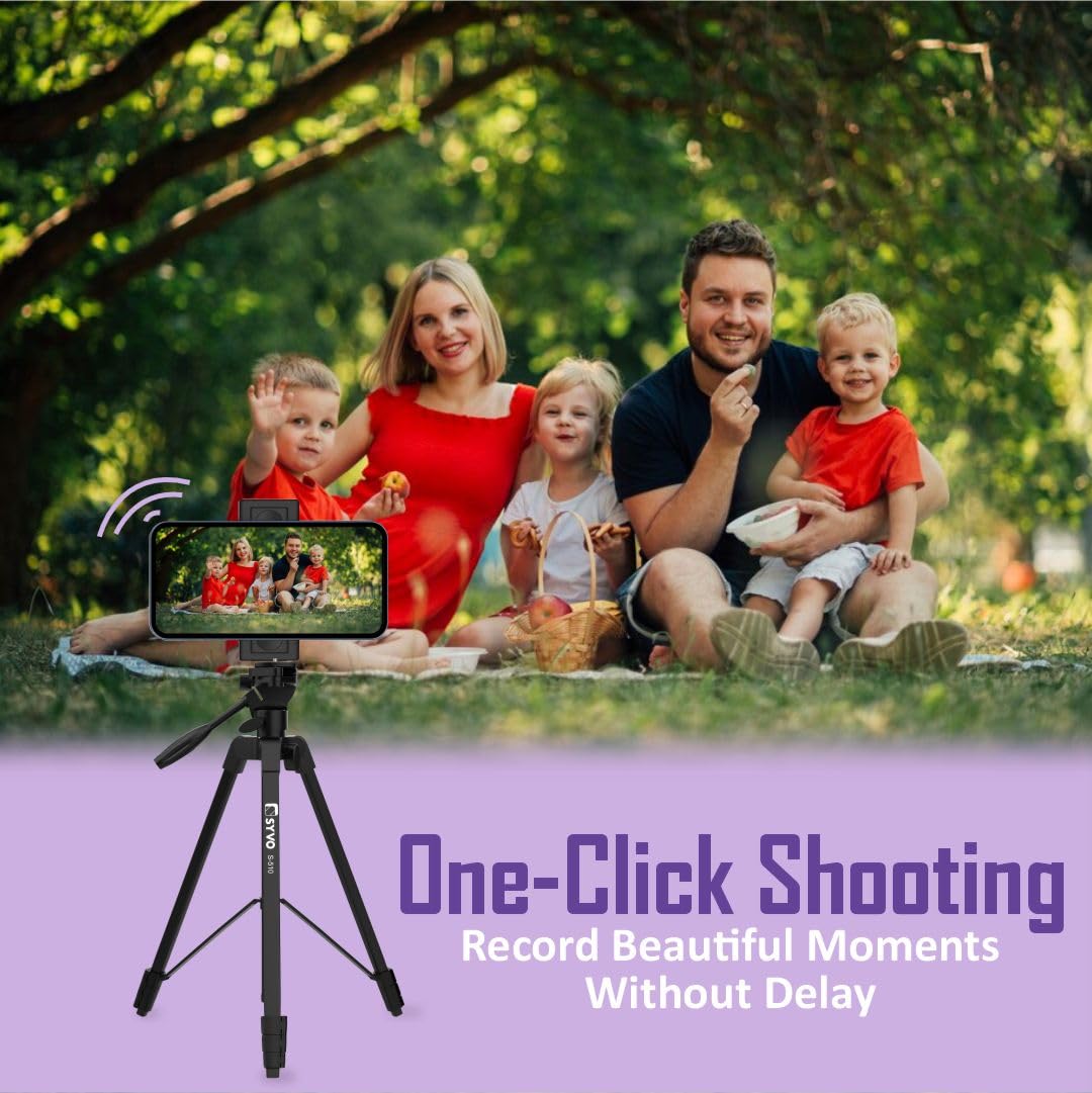 Syvo WT 3130 Aluminum Tripod (133CM), Universal Lightweight Tripod with Mobile Phone Holder Mount & Carry Bag for All Smart Phones, Gopro, Cameras