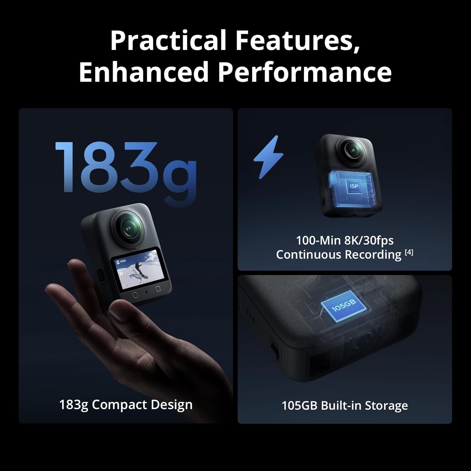 DJI Osmo 360 Adventure Combo,360 Camera With 1-Inch 360° Imaging, Native 8K 360° Video, 4K/120fps & 170° Boost Video, 120MP 360° Photo, 100-Min 8K Recording, Waterproof, Action Camera for Sports, Vlog