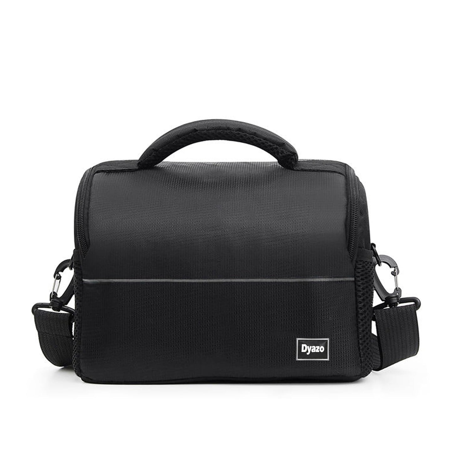 Dyazo Water Resistant Camera Bag/Case Shoulder Strap Space for Photography Lens and Accessories Compatible for Nikon, Canon, Sony, Panasonic, Samsung & Other SLR/DSLR etc (Black & Silver)
