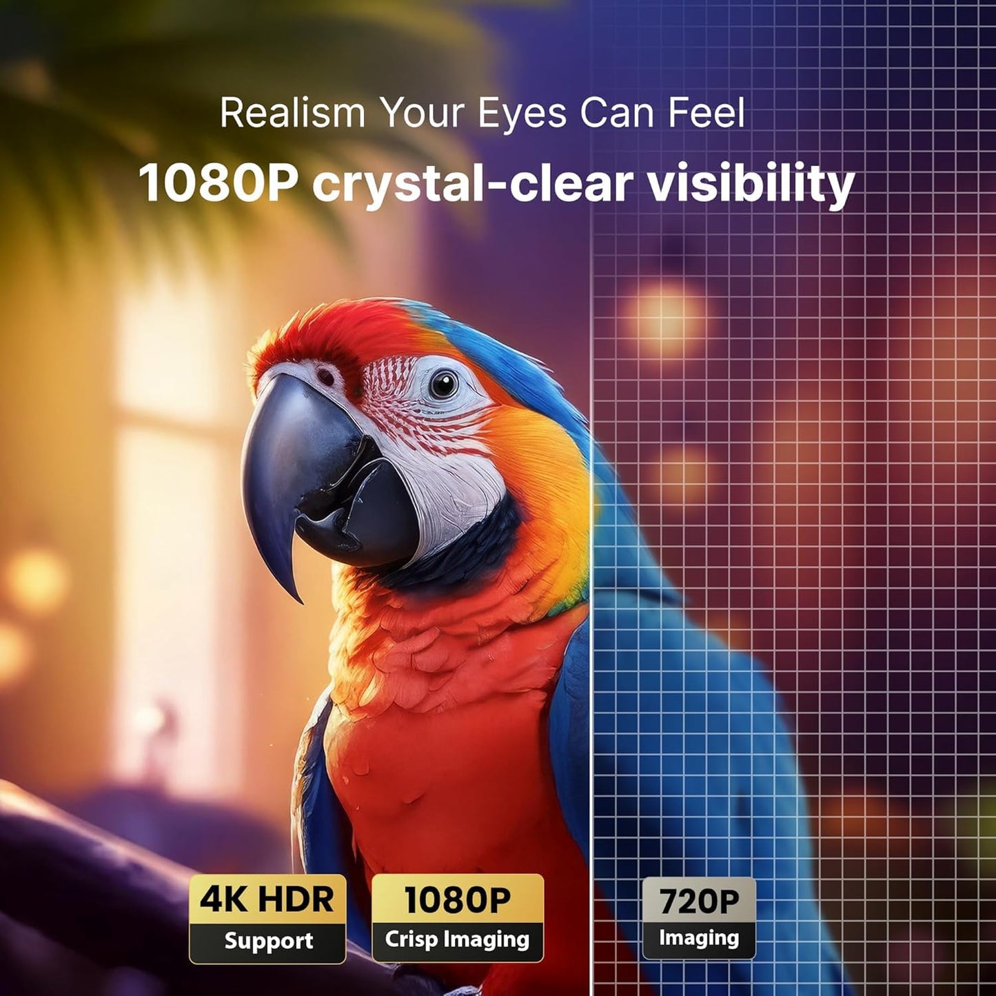 Crossbeats Lumex Cine Smart Home Projector 4k Ultra HD, Native 1080p, Mini Projector for Room,16000 Lumens Android OS, Built-in - Netflix, Prime, YouTube, Portable, Speaker, WiFi, 300" Display Cinema