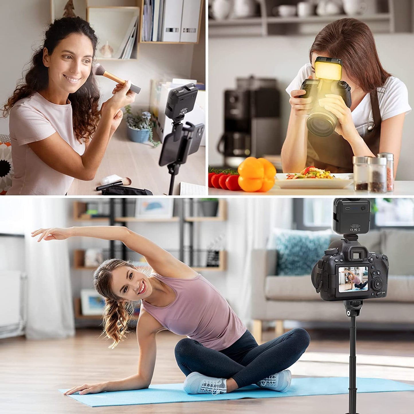 Mobilife LED Video Light Camera Light Laptop Light for Zoom Meeting Photography Lighting 100 LED Beads with Clip Dimmable and Rechargeable for Camera Selfie Stick Tripod Laptop Cellphone