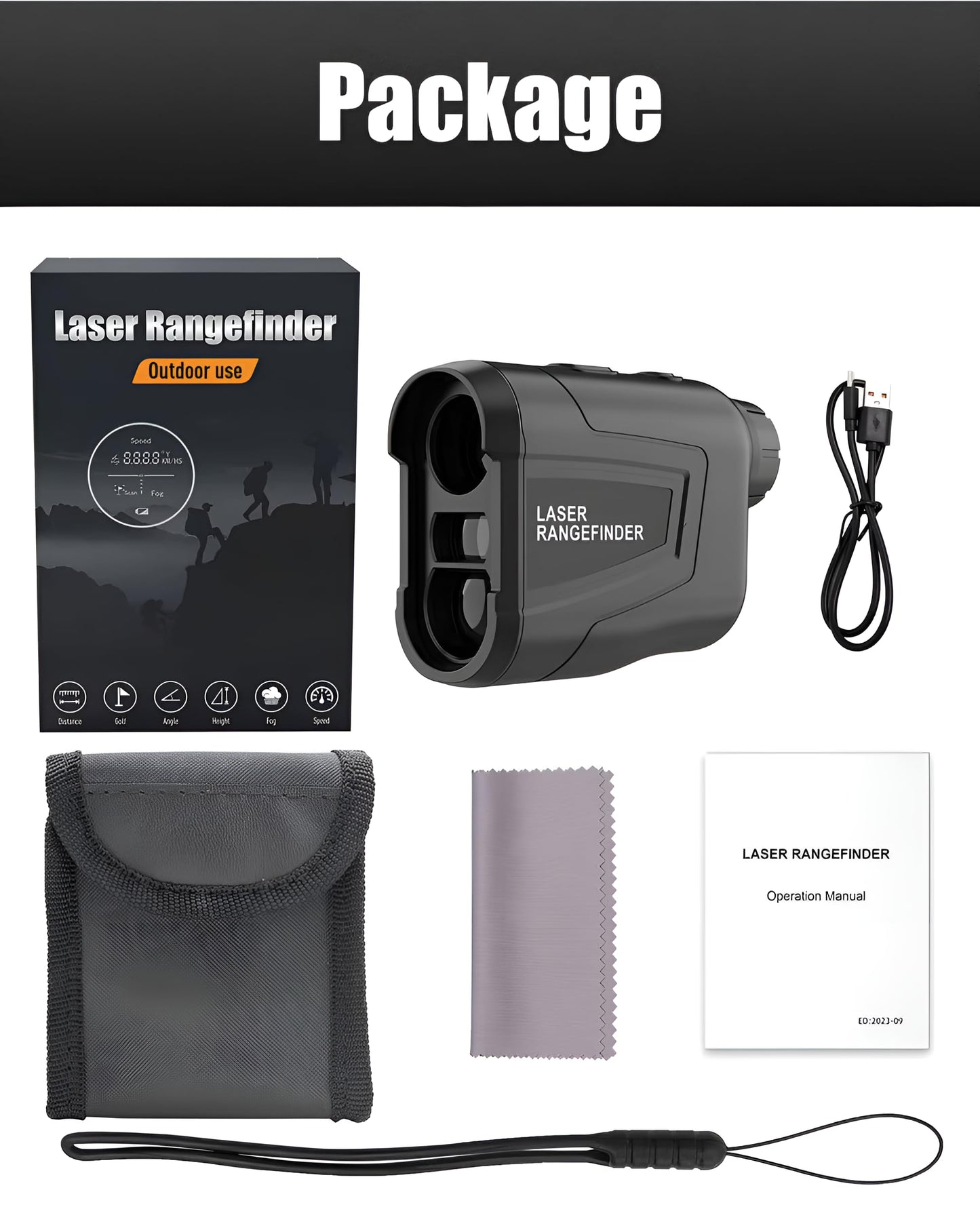 XPR3SS 1000M (1094 Yards) 6X Optical Lens Rangefinder Laser Distance Meter for Golf Slope Hunting Survey Travel Sightseeing Speed Measurement Angle & Height Measurement