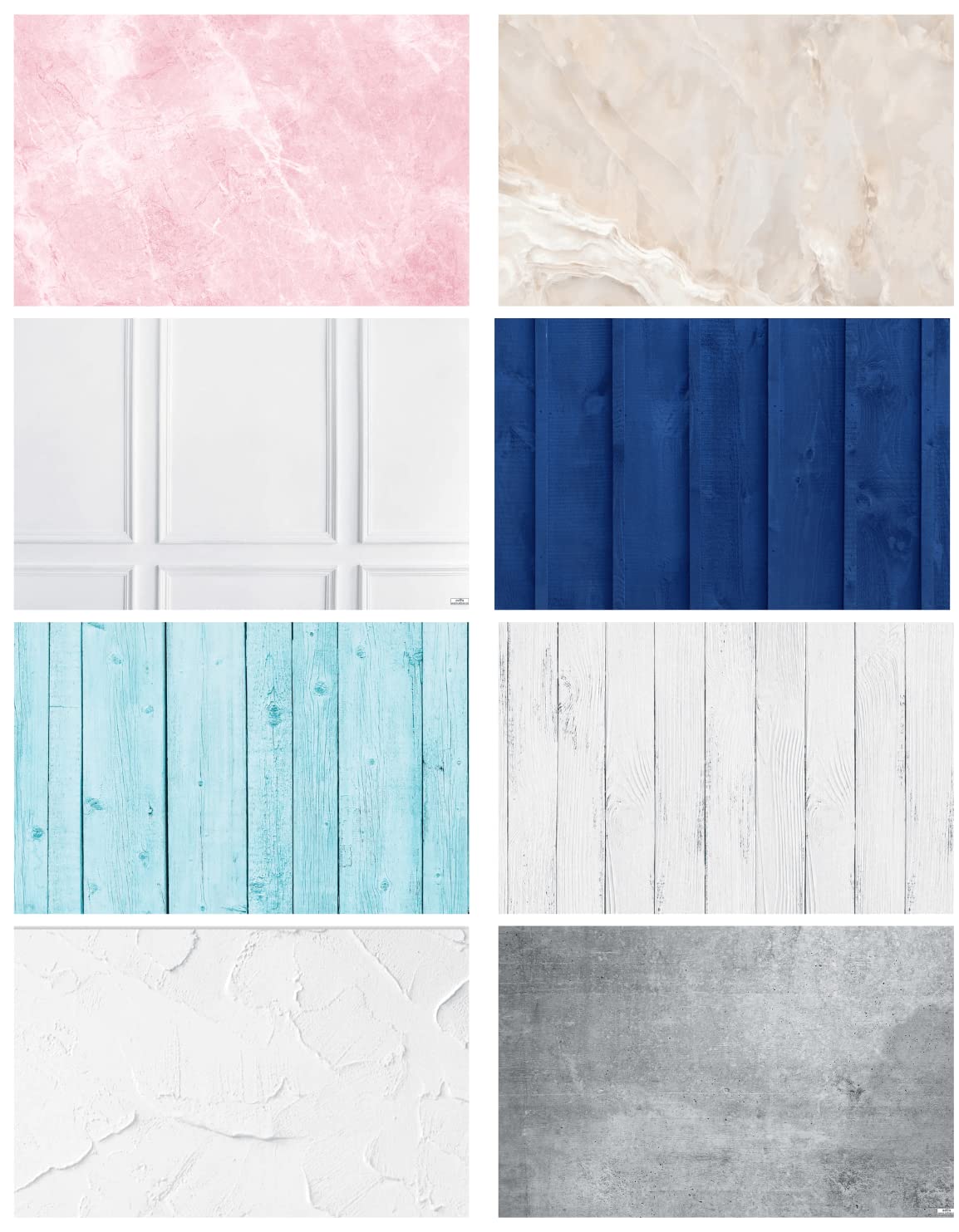 Premium Flatlay Tabletop Photography Backdrop Background, Double Sided Waterproof Paper for Food, Small Product Professional Photo Shoot (56x90cm, Pack of 4) 8 Designs (November)