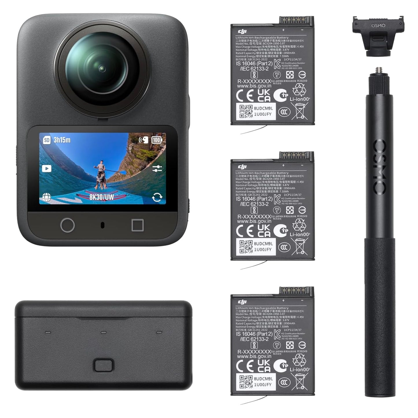 DJI Osmo 360 Adventure Combo,360 Camera With 1-Inch 360° Imaging, Native 8K 360° Video, 4K/120fps & 170° Boost Video, 120MP 360° Photo, 100-Min 8K Recording, Waterproof, Action Camera for Sports, Vlog