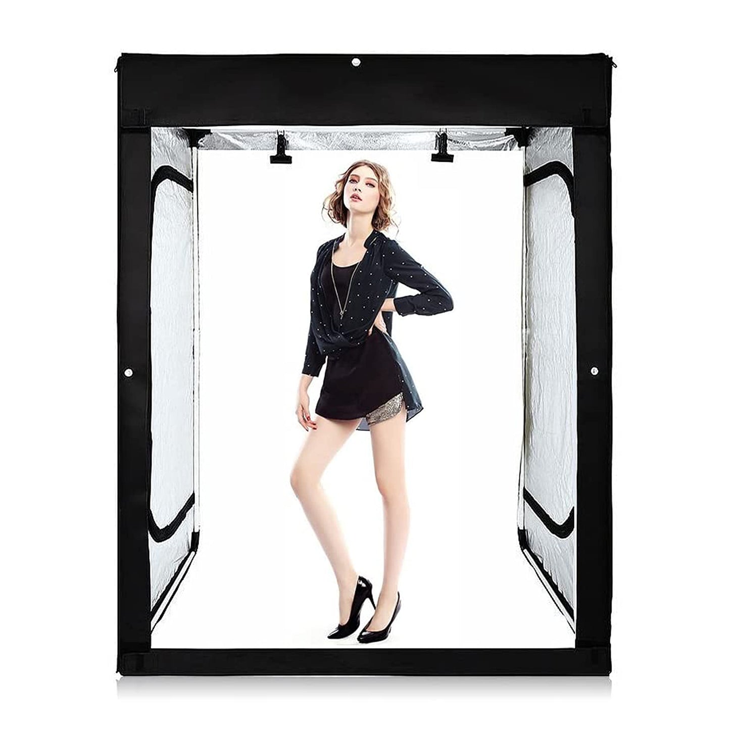 HIFFIN 60x60cm Portable Photo Studio Light Box, Professional Dimmable Tent with 288 High CRI Dual Magnet LED Lights, 5 Backdrops & Controller Adapter for Product Photography