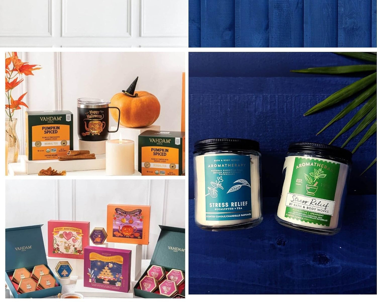 Premium Flatlay Tabletop Photography Backdrop Background, Double Sided Waterproof Paper for Food, Small Product Professional Photo Shoot (56x90cm, Pack of 4) 8 Designs (November)