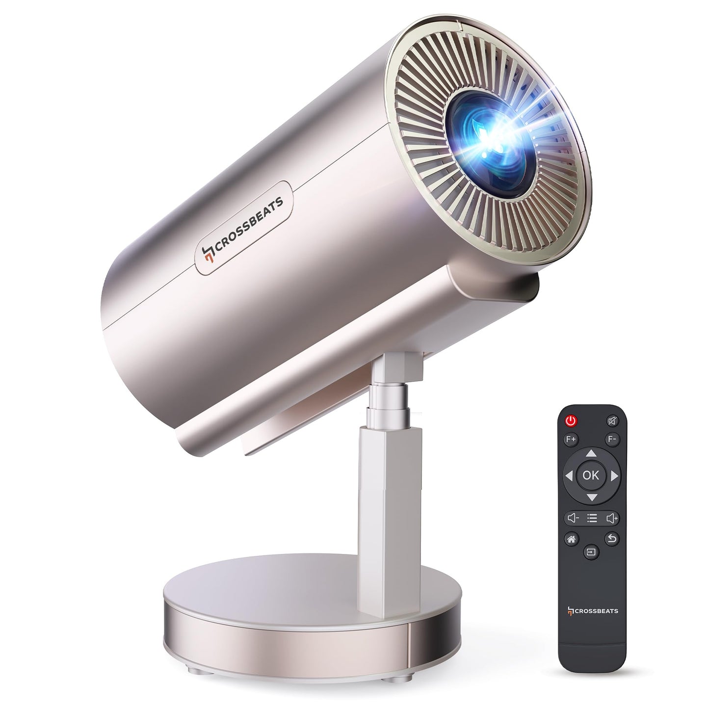 Crossbeats Lumex Cine Smart Home Projector 4k Ultra HD, Native 1080p, Mini Projector for Room,16000 Lumens Android OS, Built-in - Netflix, Prime, YouTube, Portable, Speaker, WiFi, 300" Display Cinema
