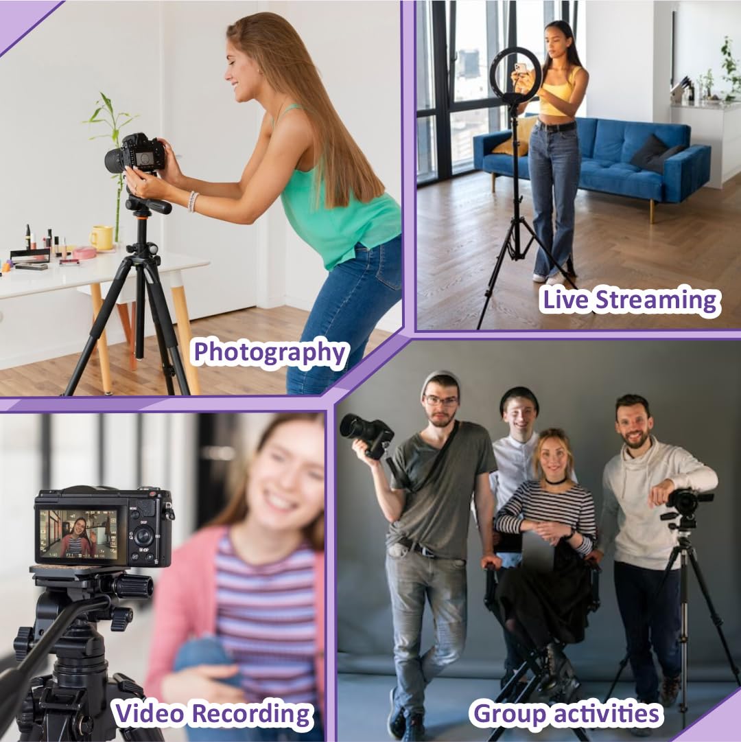 Syvo WT 3130 Aluminum Tripod (133CM), Universal Lightweight Tripod with Mobile Phone Holder Mount & Carry Bag for All Smart Phones, Gopro, Cameras