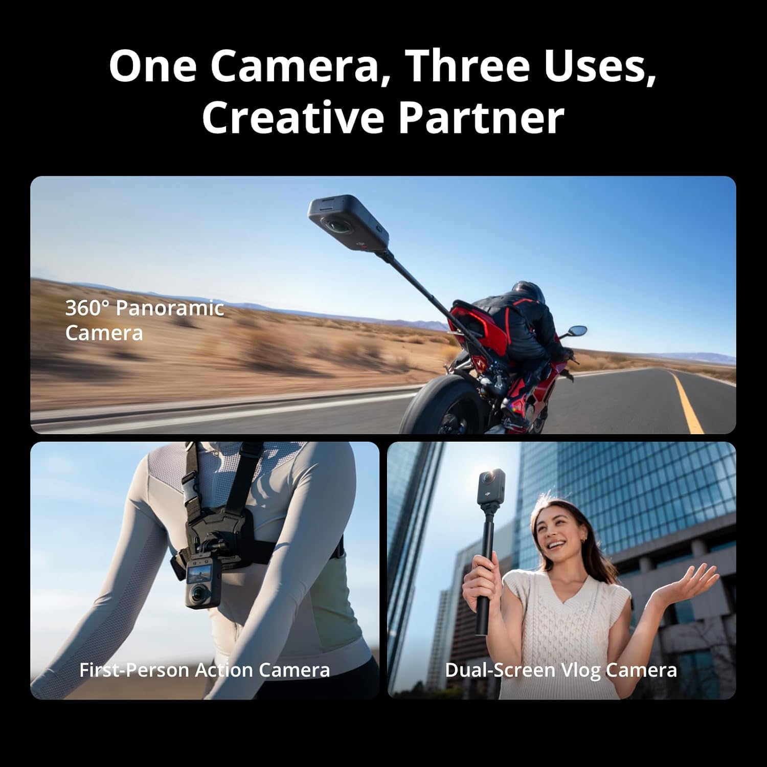 DJI Osmo 360 Adventure Combo,360 Camera With 1-Inch 360° Imaging, Native 8K 360° Video, 4K/120fps & 170° Boost Video, 120MP 360° Photo, 100-Min 8K Recording, Waterproof, Action Camera for Sports, Vlog