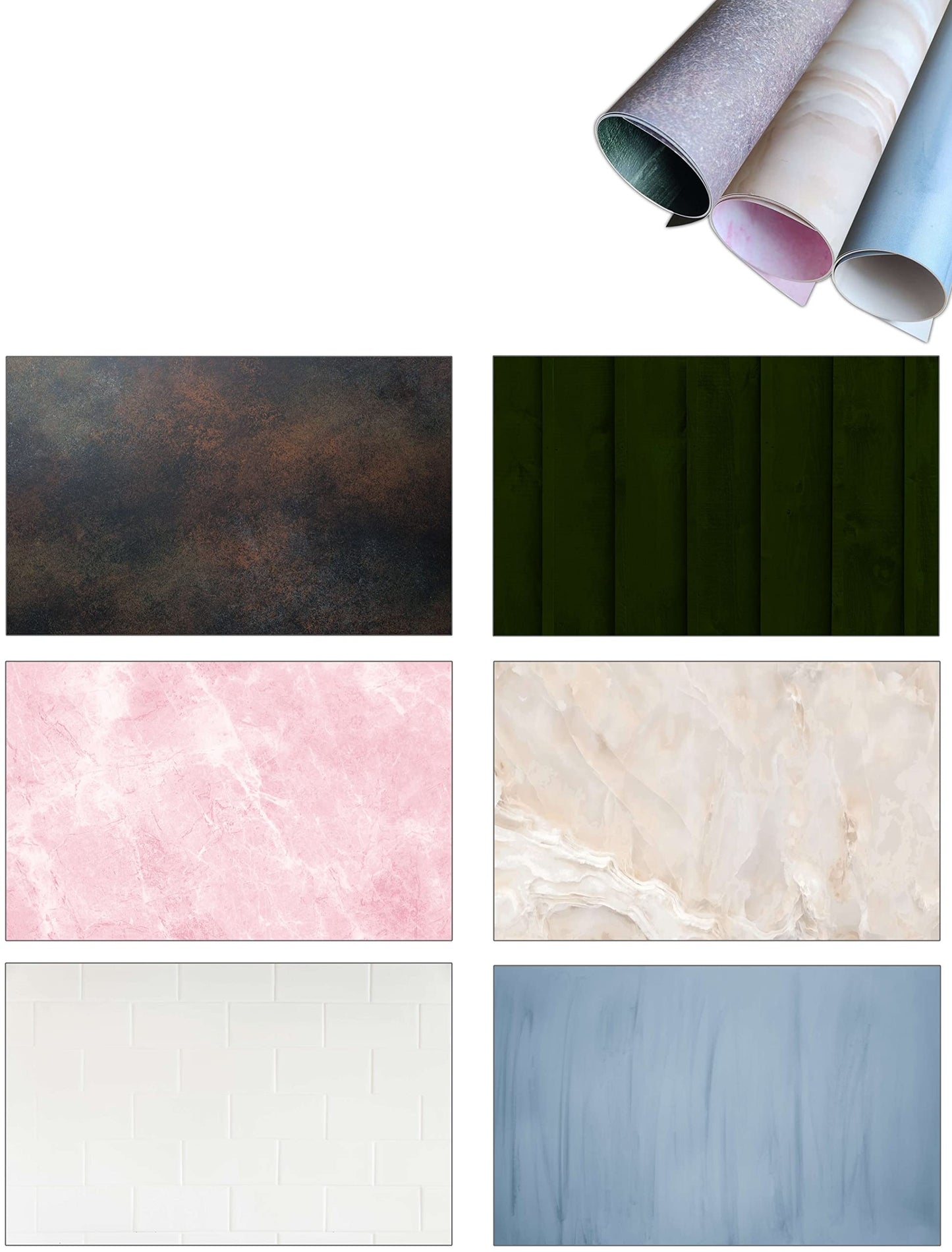 Premium Flatlay Tabletop Photography Backdrop Background, Double Sided Waterproof Paper for Food, Small Product Professional Photo Shoot (56x90cm, Pack of 4) 8 Designs (November)