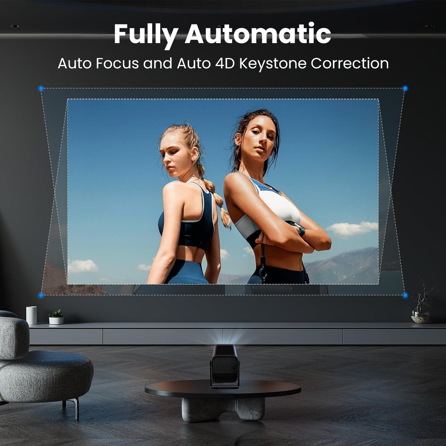 WZATCO Yuva Go Plus, Full HD 1080p Native, Android 13.0 Smart Home Projector 4k Ultra HD, Rotatable Design, Auto & 4D Keystone with Netflix, Prime etc, WiFi 6 & BT, Screen Mirroring, ARC, White