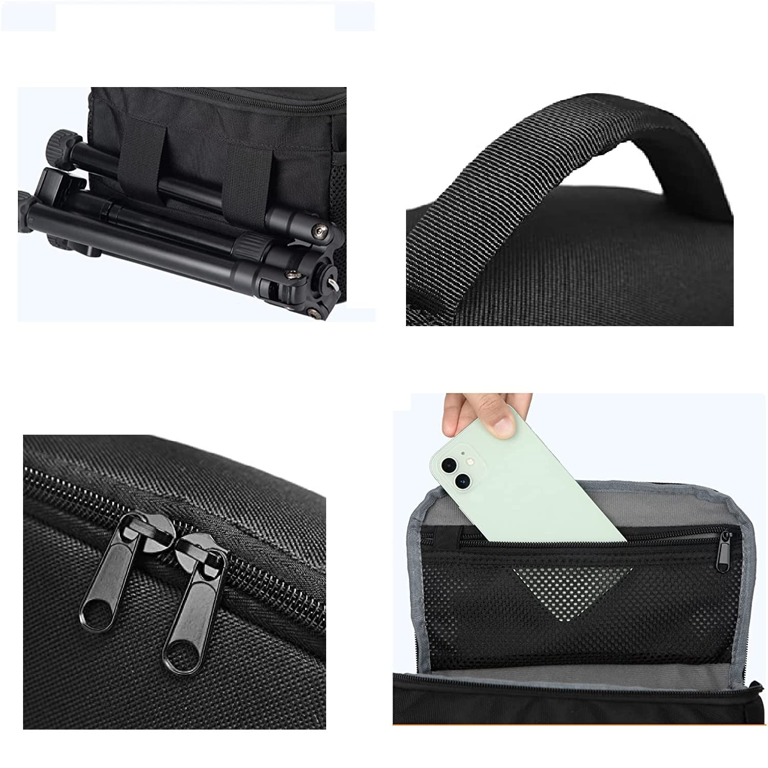 Dyazo Water Resistant Camera Bag/Case Shoulder Strap Space for Photography Lens and Accessories Compatible for Nikon, Canon, Sony, Panasonic, Samsung & Other SLR/DSLR etc (Black & Silver)