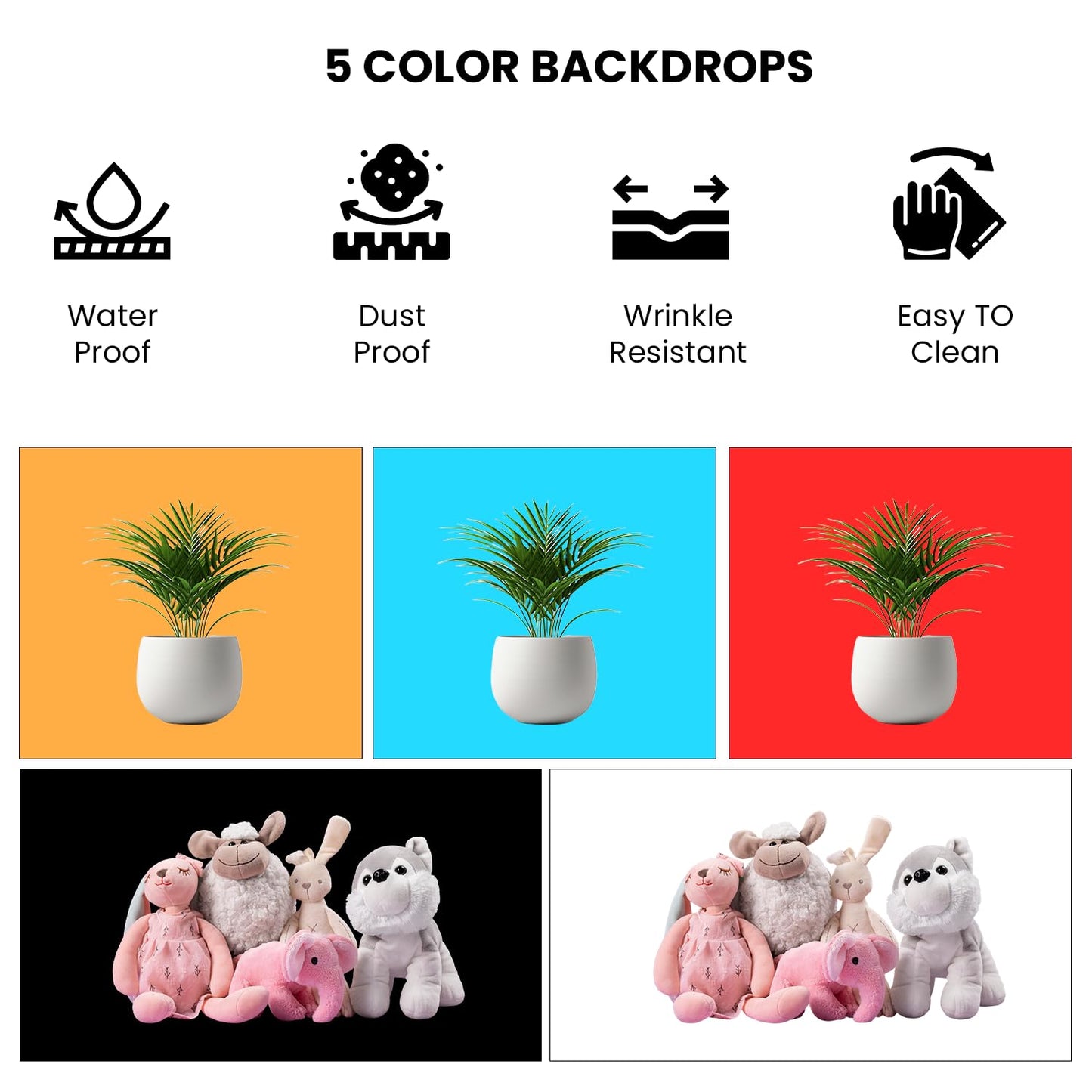 HIFFIN 60x60cm Portable Photo Studio Light Box, Professional Dimmable Tent with 288 High CRI Dual Magnet LED Lights, 5 Backdrops & Controller Adapter for Product Photography