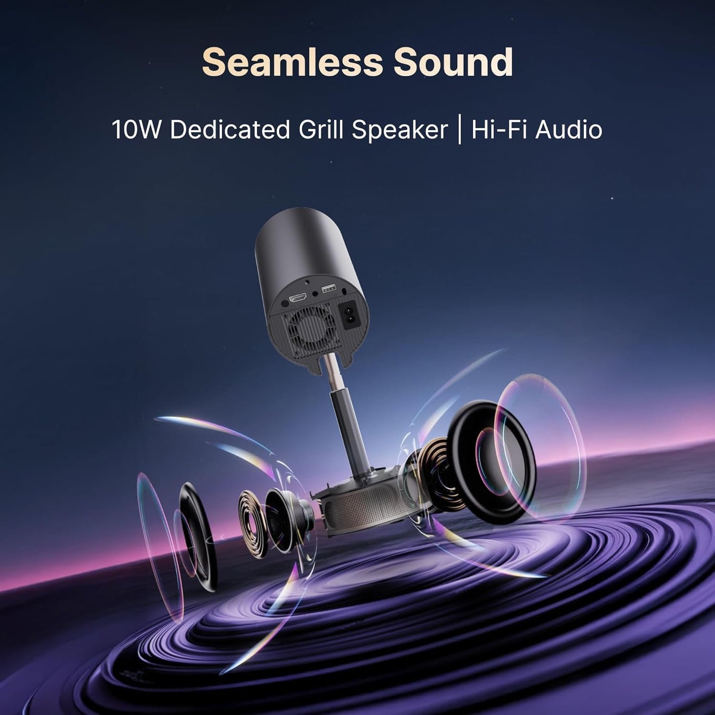 Crossbeats Lumex Cine Smart Home Projector 4k Ultra HD, Native 1080p, Mini Projector for Room,16000 Lumens Android OS, Built-in - Netflix, Prime, YouTube, Portable, Speaker, WiFi, 300" Display Cinema