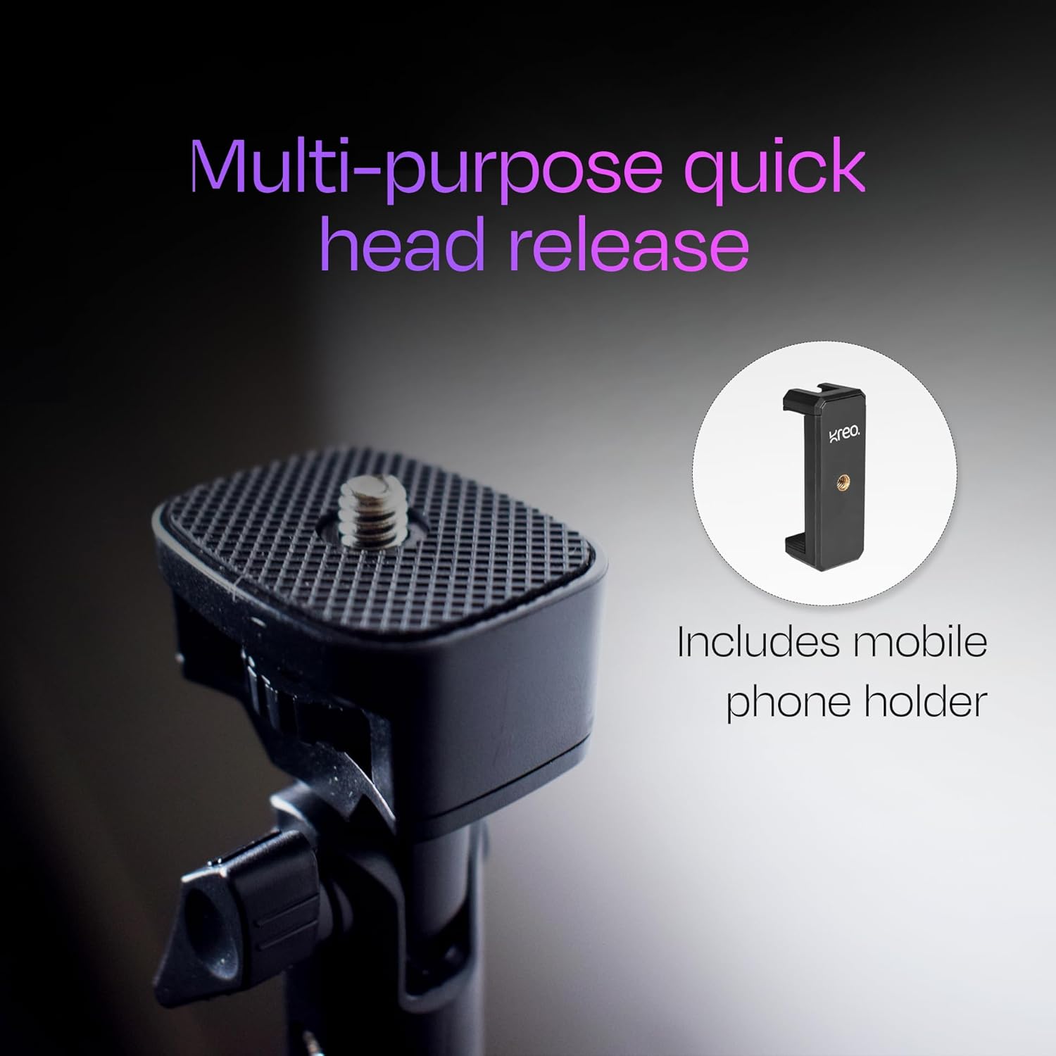 Kreo 1.6m Stayble Tripod Stand with Mobile Phone Holder for Mobile Phone Stand for Ring Lights and Camera Light Stand Tripod for Phone Mobile Stand for Video Recording Camera Stand for Video Shooting