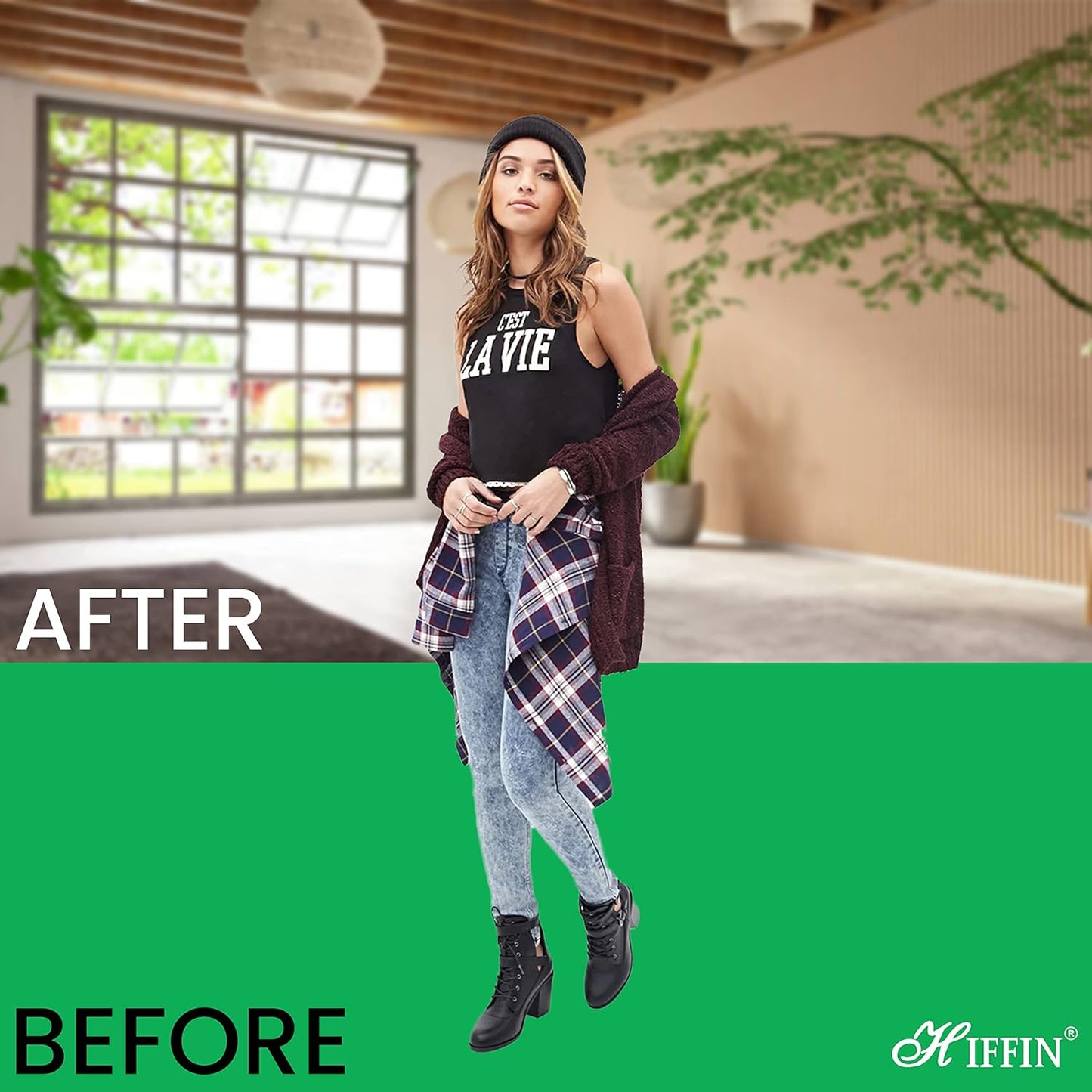 HIFFIN® Green Screen Backdrop with Stand, 8FT X 12FT Wide Green Screen Backdrop with 9 FT x 9 FT Wide Photo Backdrop Stand, Photo Backdrop Stand Kit Include Carry Bag