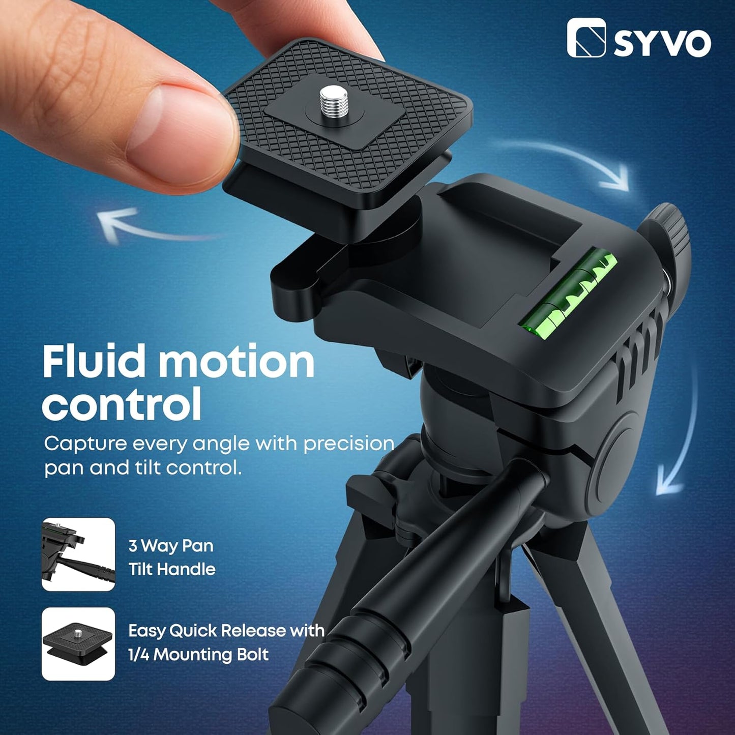 Syvo WT 3130 Aluminum Tripod (133CM), Universal Lightweight Tripod with Mobile Phone Holder Mount & Carry Bag for All Smart Phones, Gopro, Cameras