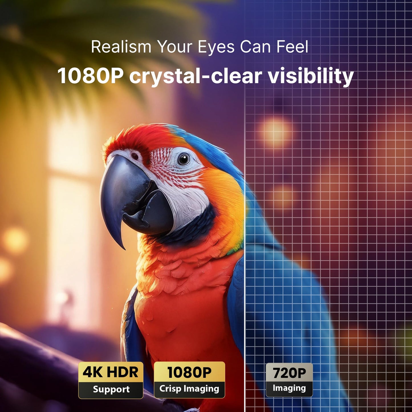 Crossbeats Lumex Cine Smart Home Projector 4k Ultra HD, Native 1080p, Mini Projector for Room,16000 Lumens Android OS, Built-in - Netflix, Prime, YouTube, Portable, Speaker, WiFi, 300" Display Cinema