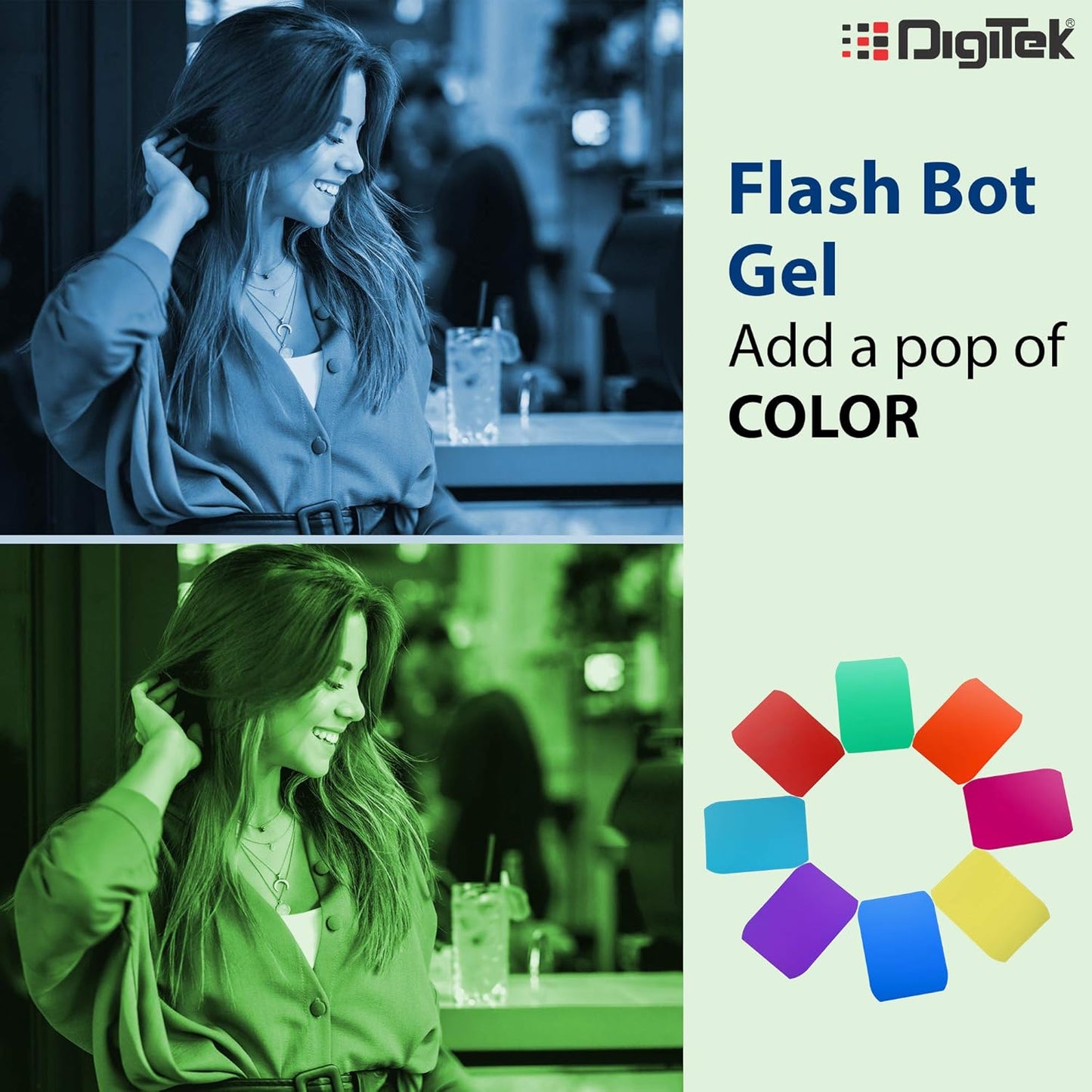 DIGITEK DFB-002 Professional Speedlight Flash Bot & Modifier Kit with Diffuser, Sphere, Grid, Grip, Gel Mount, 8 Creative Gels & Wallet – Photography Lighting Accessory, Magmod Alternative