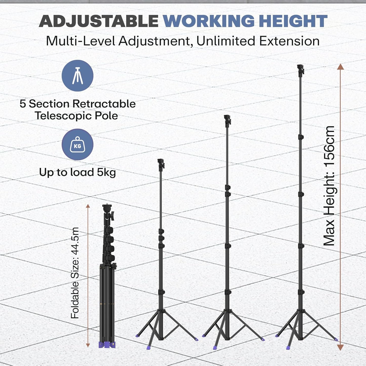 Syvo WT 3130 Aluminum Tripod (133CM), Universal Lightweight Tripod with Mobile Phone Holder Mount & Carry Bag for All Smart Phones, Gopro, Cameras