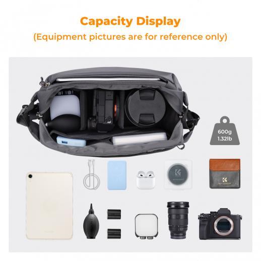 K&F Concept Sling Bag Alpha Camera Photography Shoulder Bag DSLR for Men Women