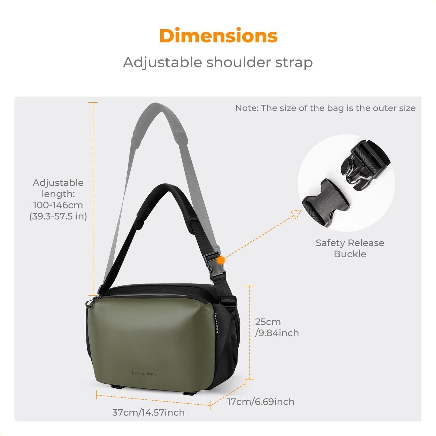 K&F Concept Sling Bag Alpha Camera Photography Shoulder Bag DSLR for Men Women