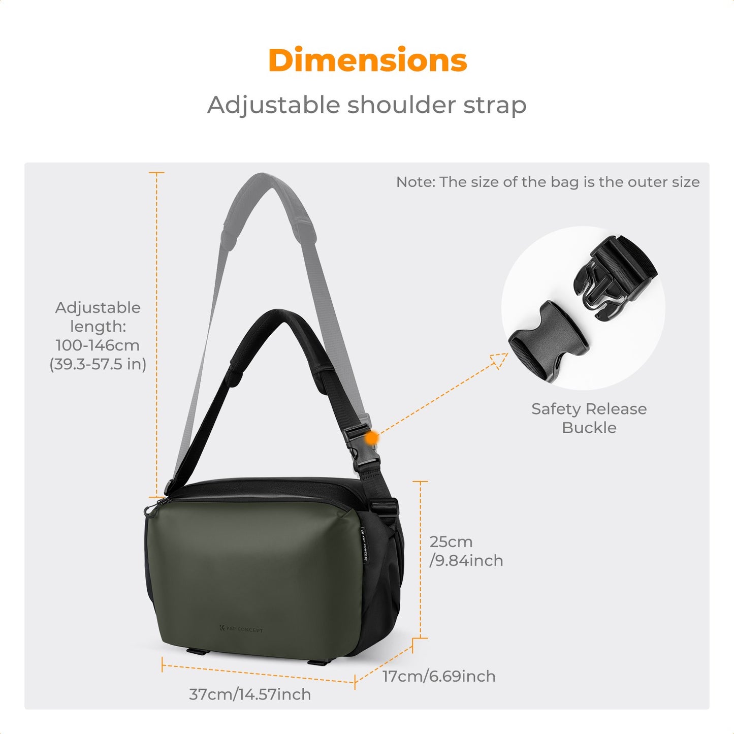 K&F Concept Sling Bag Alpha Camera Photography Shoulder Bag DSLR for Men Women