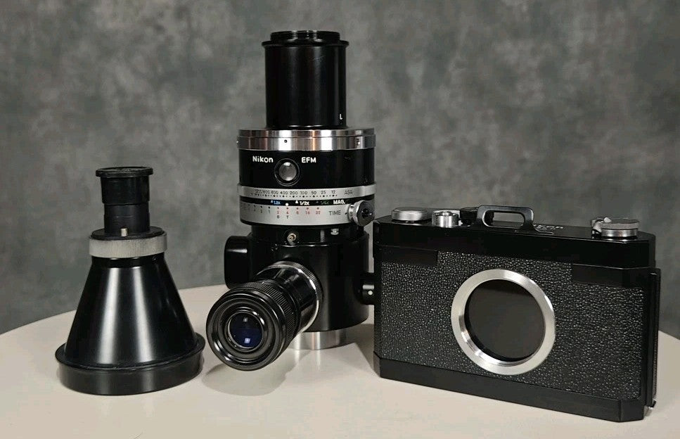 Nikon Microflex Adapter EFM with M-35S camera Original Box Vintage 35mm