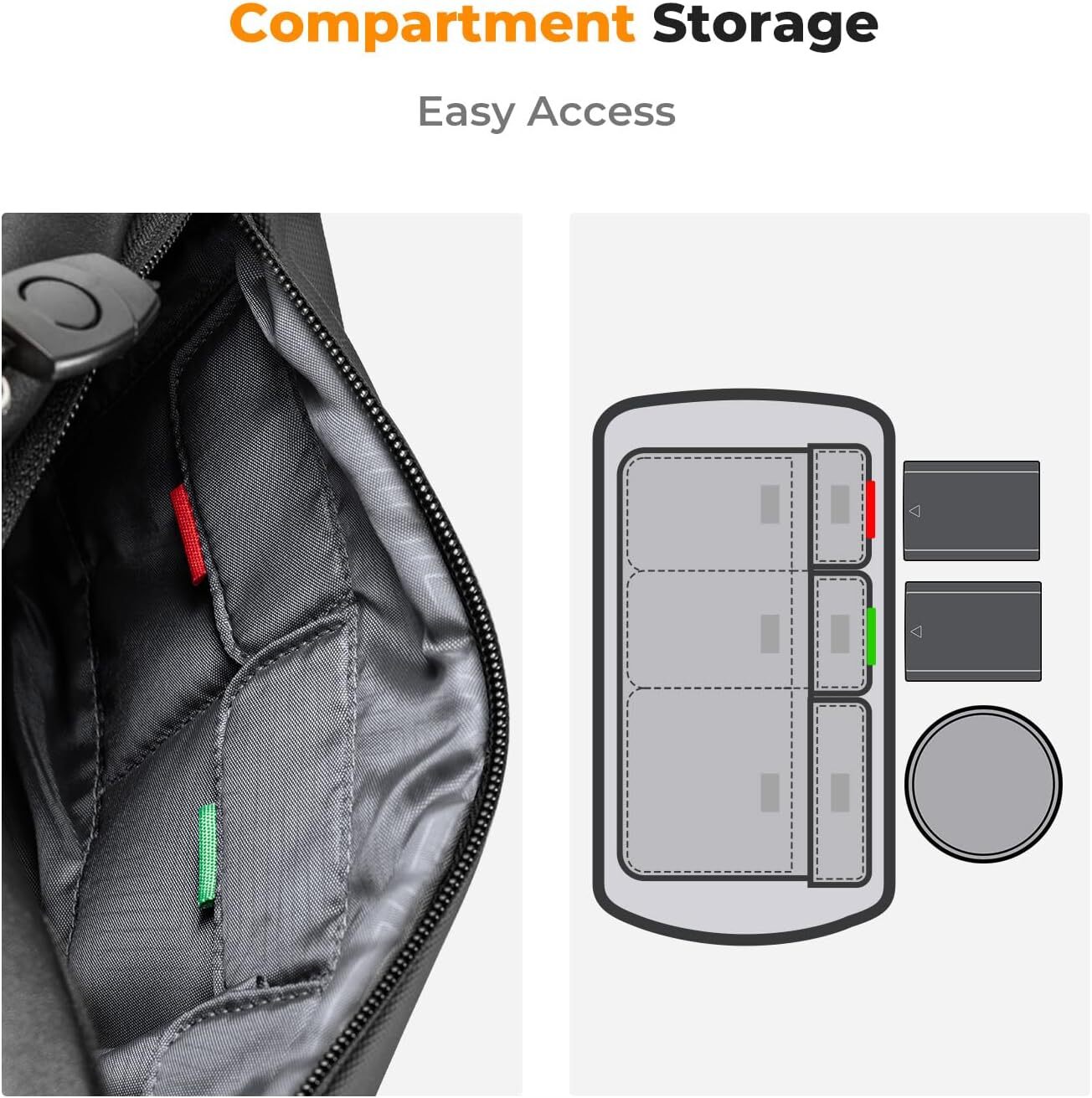 K&F Concept Sling Bag Alpha Camera Photography Shoulder Bag DSLR for Men Women